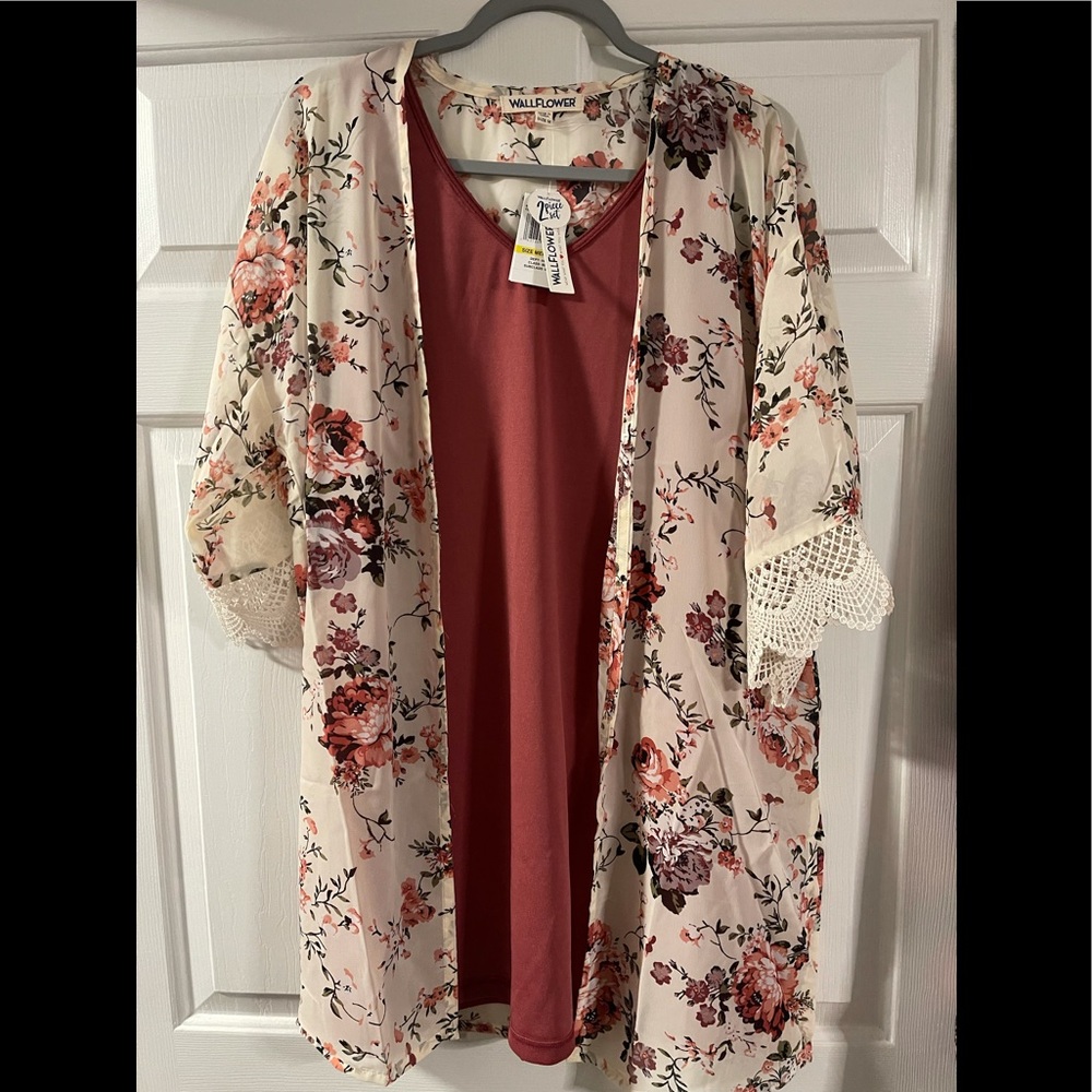 Wallflower 2pc set with short dress and cover up size medium to to size